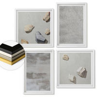 WANDBILDER 4er-Set - 50x50 cm & 40x60 cm Weißer Rahmen - Moderne minimalistische Texturen - Weiß, Kunststoff (50/50cm) - ArtPrintCave