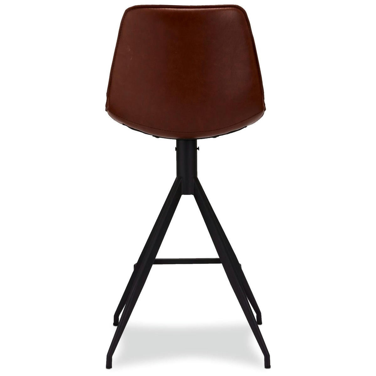 BARHOCKER-SET 2 Stück in Kunstleder - Schwarz/Braun, Textil/Metall (48/98/57cm) - Furnhouse