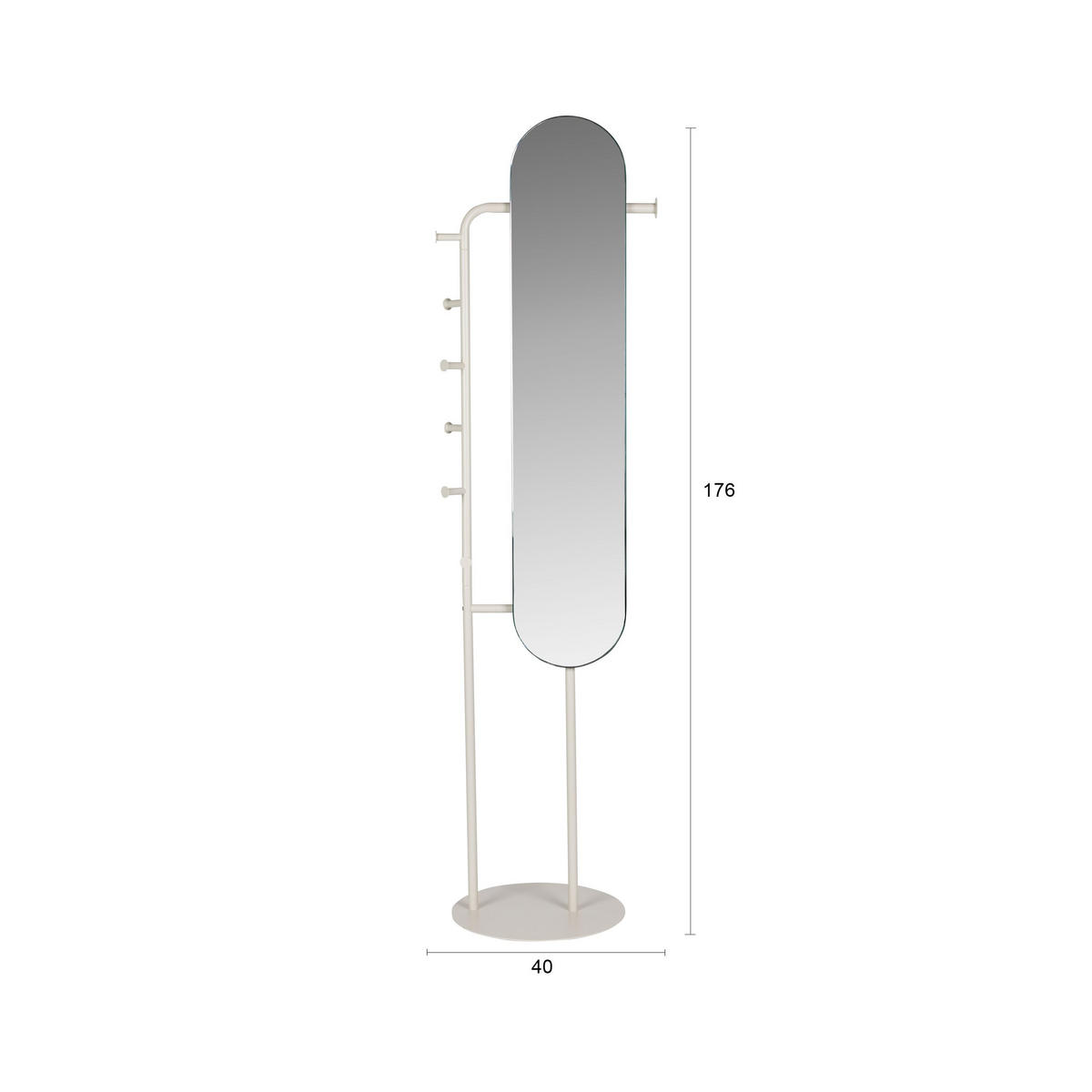 STANDSPIEGEL Vero Beige - Beige, Metall (40/179/49cm) - Zuiver