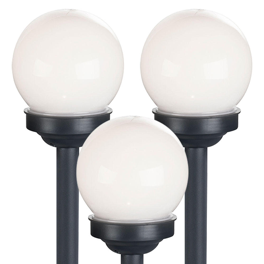 LED AUSSENLEUCHTE Solarkugel Weiß 3er Set - Weiß, Kunststoff (10/10/38cm)