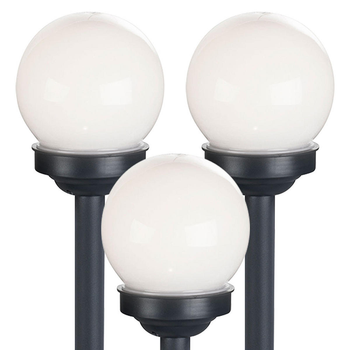 LED AUSSENLEUCHTE Solarkugel Weiß 3er Set - Weiß, Kunststoff (10/10/38cm)