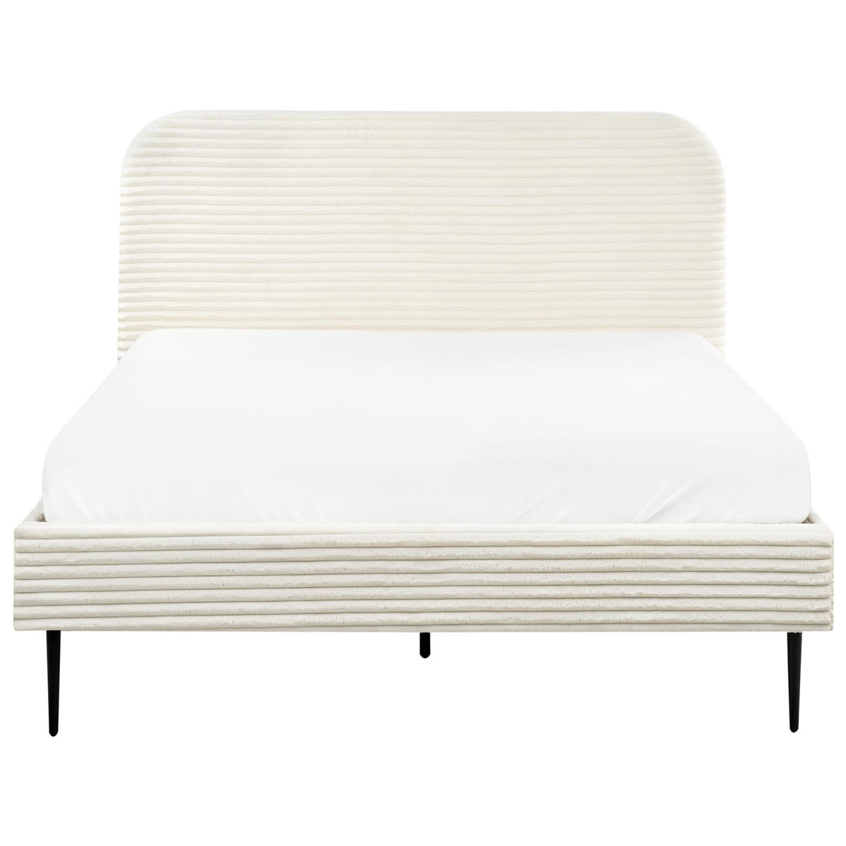 POLSTERBETT mit Lattenrost 140/200 cm Weiß Flayat - Creme, Textil (140/200cm) - Beliani