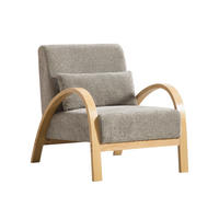 LOUNGESESSEL Chenille mit Holzgestell, DE-42403, Grau - Grau, Holz (70/83.5/82cm) - ComfortXL