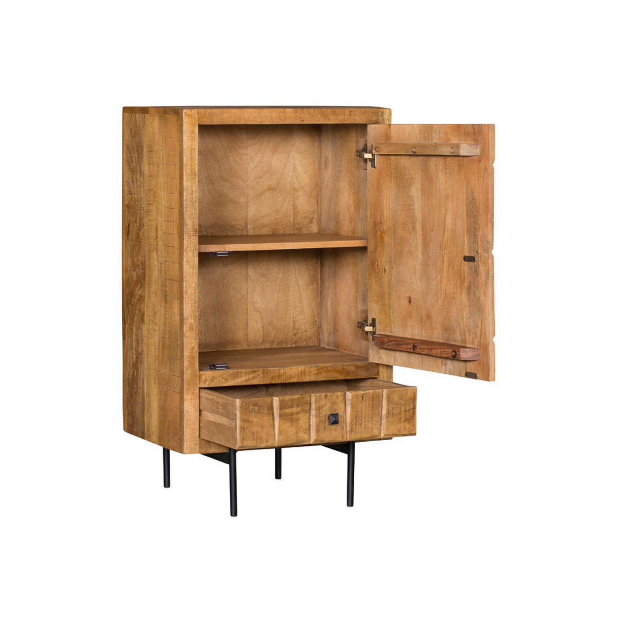 KOMMODE Savion Mangoholz 60 cm / 40 cm Natur - Naturfarben, Holz (60/103/40cm) - Villa Möbel