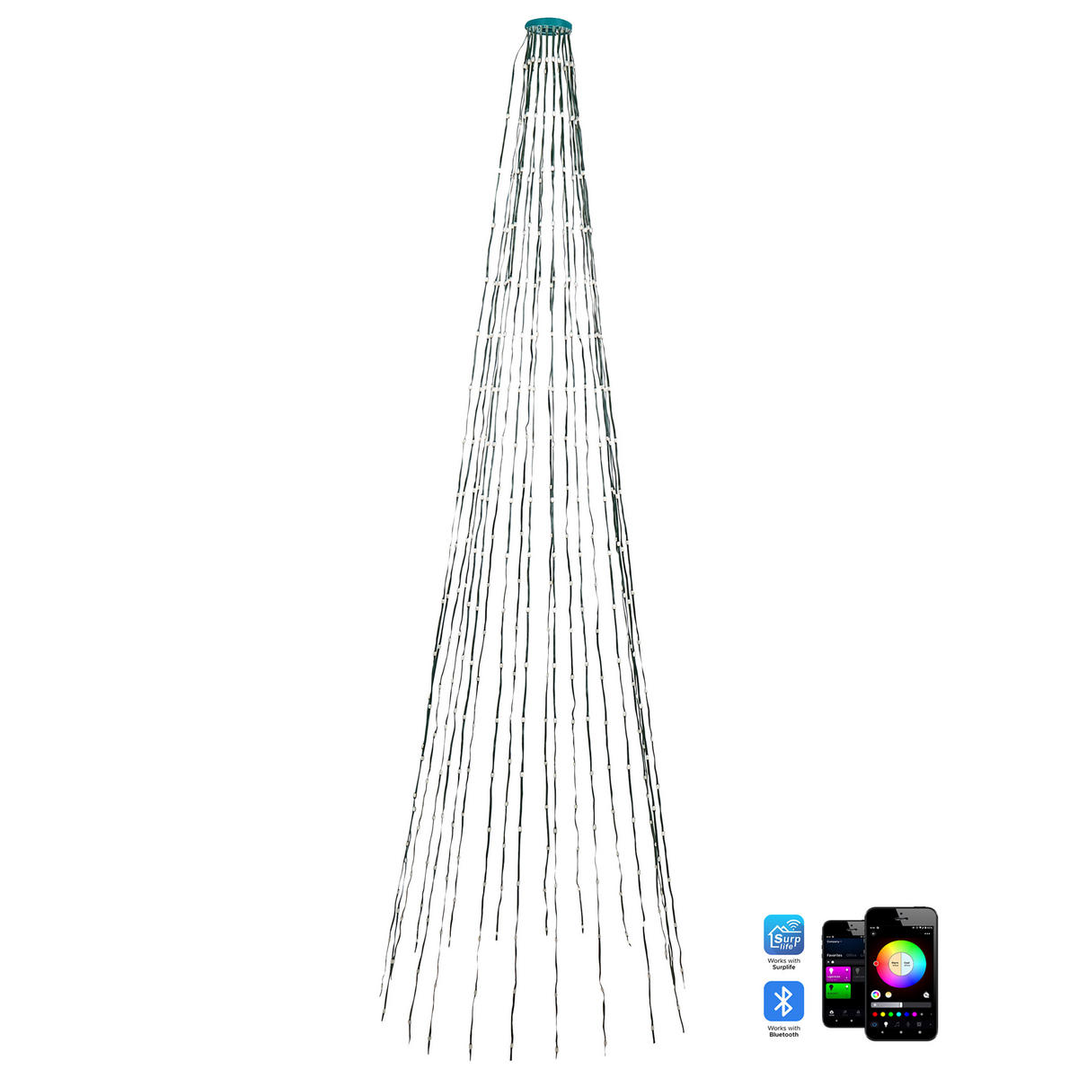 WEIHNACHTSBELEUCHTUNG 200 cm Bunt Saarloq - Multicolor, Kunststoff (200cm) - Beliani