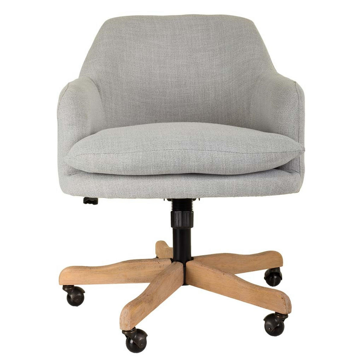 DREHSTUHL aus Holz und gepolstert mit Rädern 60x60x40/93 - Grau, Holz (60/93/60cm) - Wanderlust