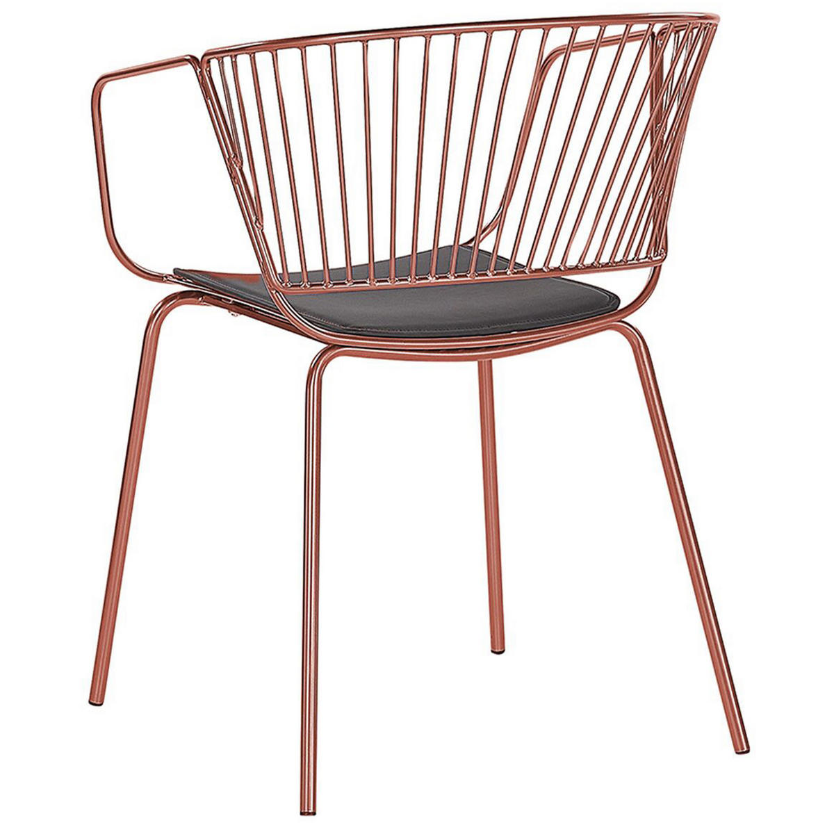 METALLSTUHL 2er-Set Kupfer Rigby - Rotbraun, Textil/Metall (54/77/49cm) - Beliani