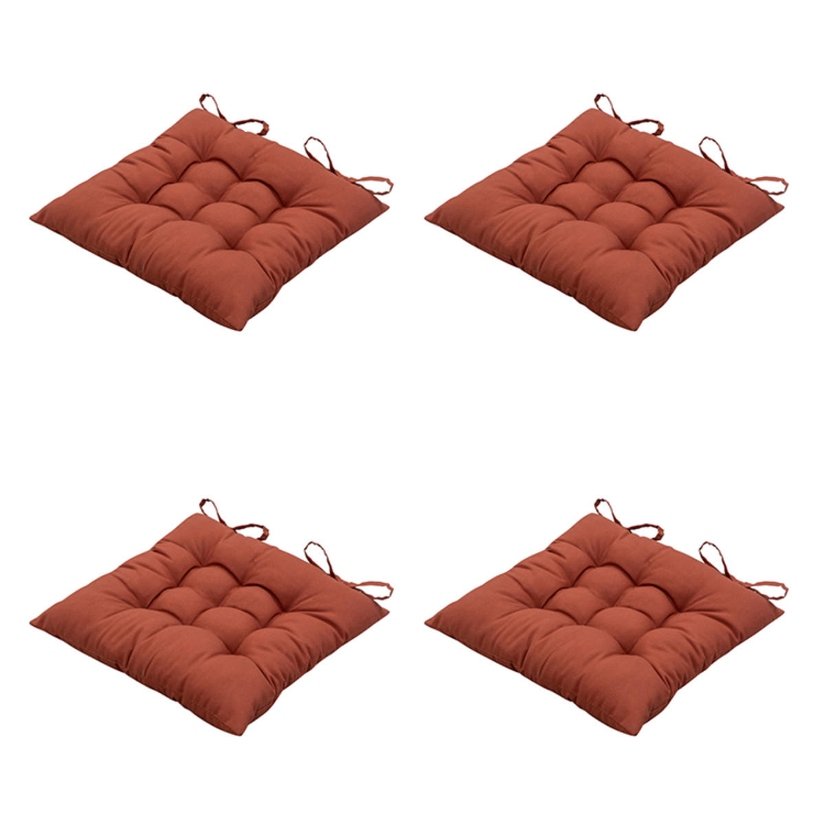 SITZKISSEN Panama 46/46 cm 4er-Set - Rotbraun, Textil (46/6/46cm) - Madison