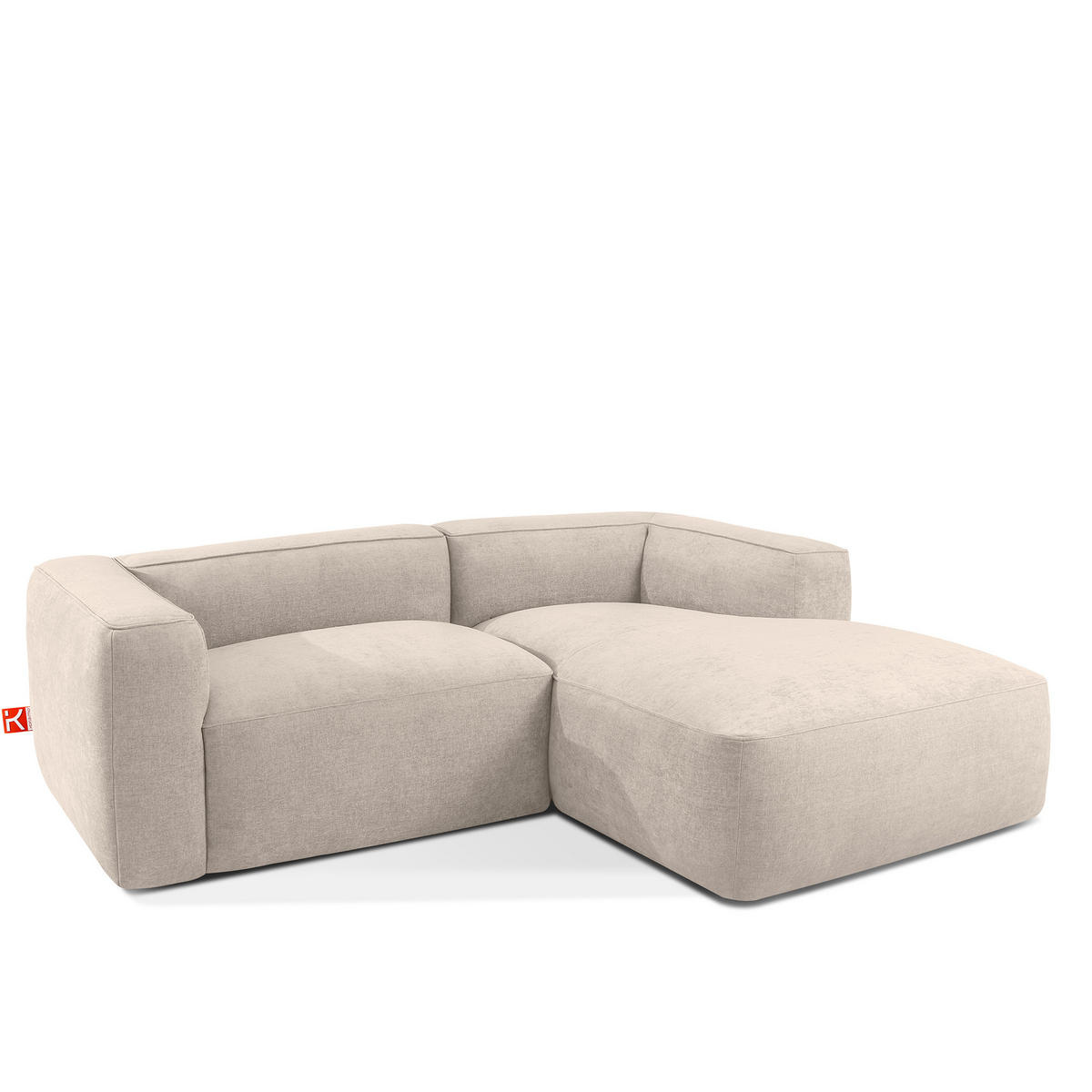 ECKSOFA RECHTS FUBBO, Cremig - Creme, Holz/Holzwerkstoff (225/176cm) - KONSIMO®