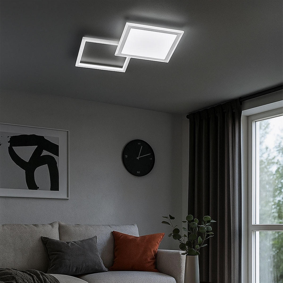 LED DECKENLEUCHTE Aluminium Silber - Silberfarben, Metall (51/51/4.5cm) - Wofi