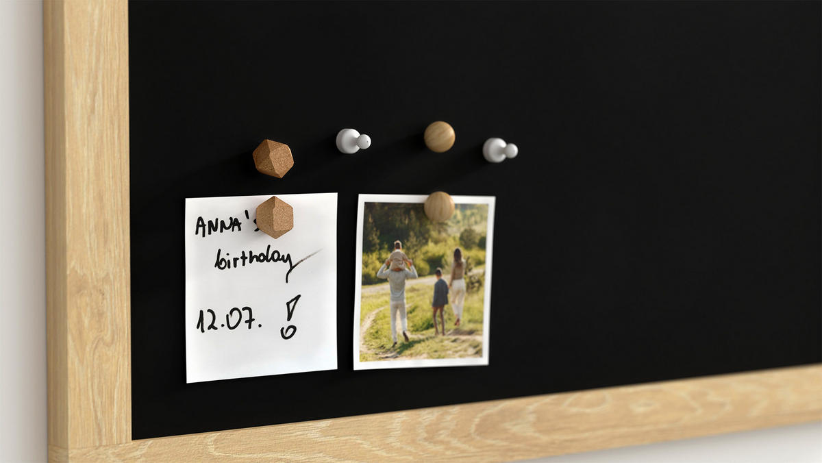 MAGNETISCHE Kreidetafel im Hausform mit Holzrahmen, 90x60cm - Schwarz, Metall (90/60/2cm) - ALLboards