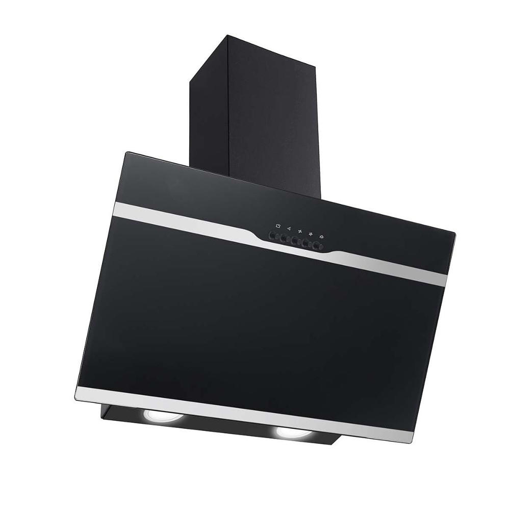 DUNSTABZUGSHAUBE Schräghaube, ENERGIEKLASSE A++, LEISE 56dB, Schwarz, Wandmontage, 60 cm - Schwarz, Metall (36.01/43.51/61.51cm) - Rolipo