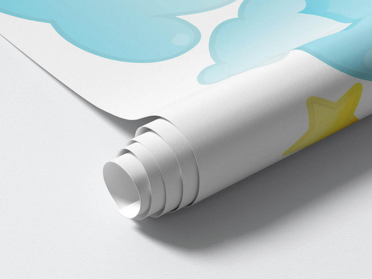 WANDAUFKLEBER 100x160cm - Nachthimmel Monde - Multicolor, Kunststoff (100/160/0.1cm) - Wallfluent