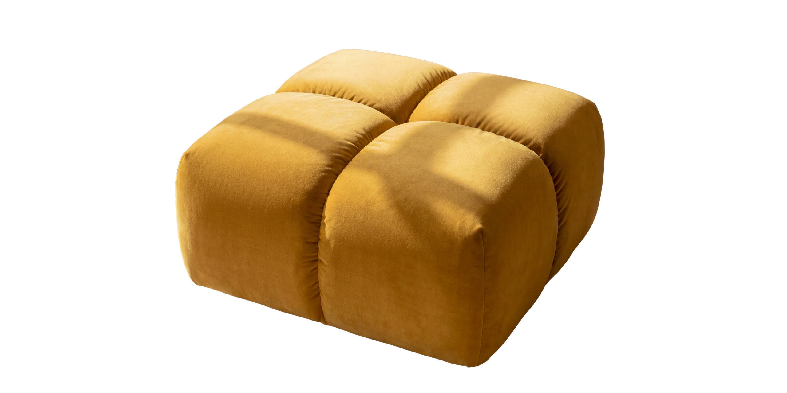 HOCKER, Pouf, Veloursstoff Bluvel, Golden, Averro - Gelb, Holz (88/42/88cm) - Kaiser Möbel