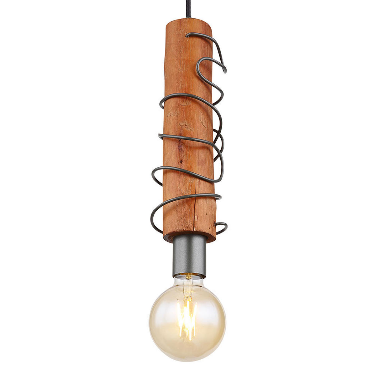 HÄNGELEUCHTE ALICE Holz Braun 2er Set - Braun, Holz (10/10/120cm) - Globo Lighting