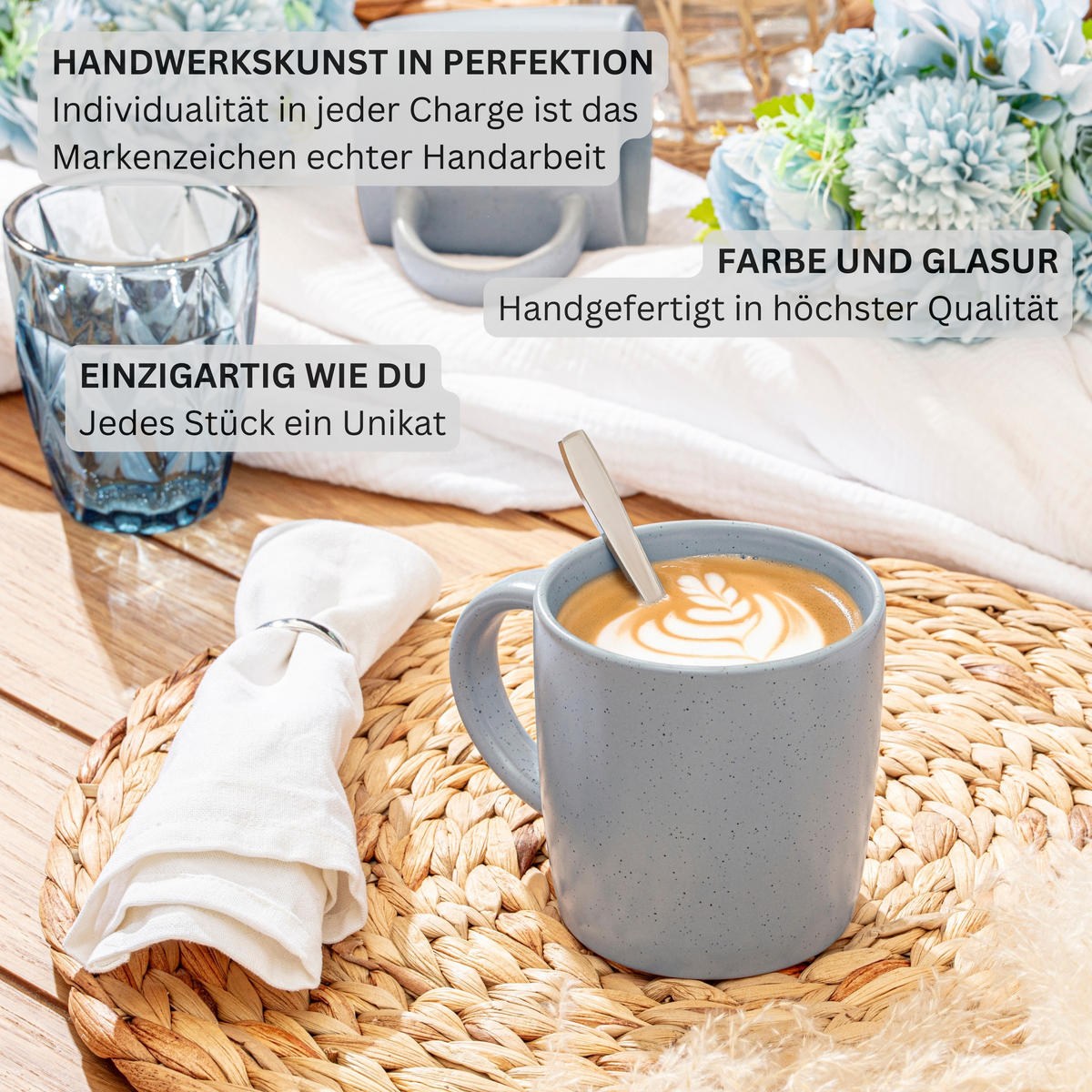 TAFELSERVICE LEEDS STERLING - 36 teilig aus Steingut 12 Personen - Grau, Stein (50/30/80cm) - Sänger