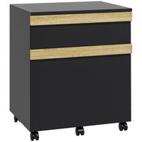 ROLLCONTAINER DE-14466 2 Schubladen mit Hängeakten Schwarz - Schwarz, Holzwerkstoff (40/59.5/48cm) - ComfortXL