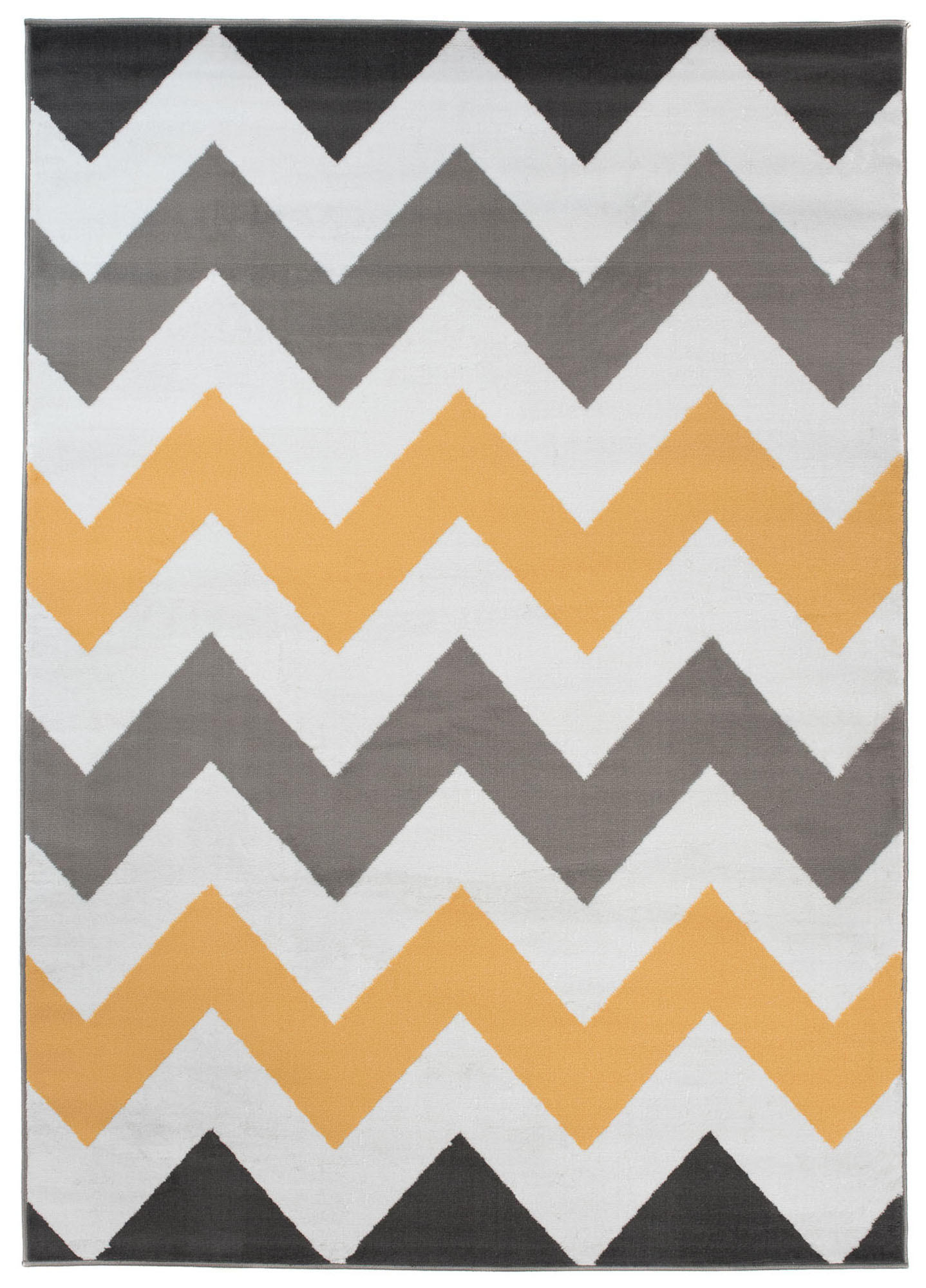 TEPPICH MAYA Gelb Zig Zag Streifen 200/300 cm - Gelb, Textil (200/300cm) - Tapiso
