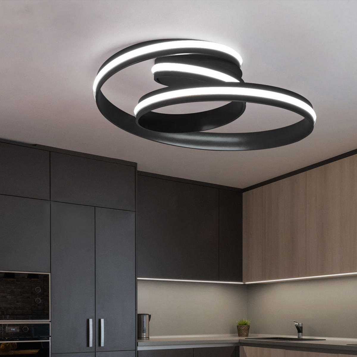 LED DECKENLEUCHTE TESS Schwarz - Schwarz, Metall (40/40/25cm) - Wofi