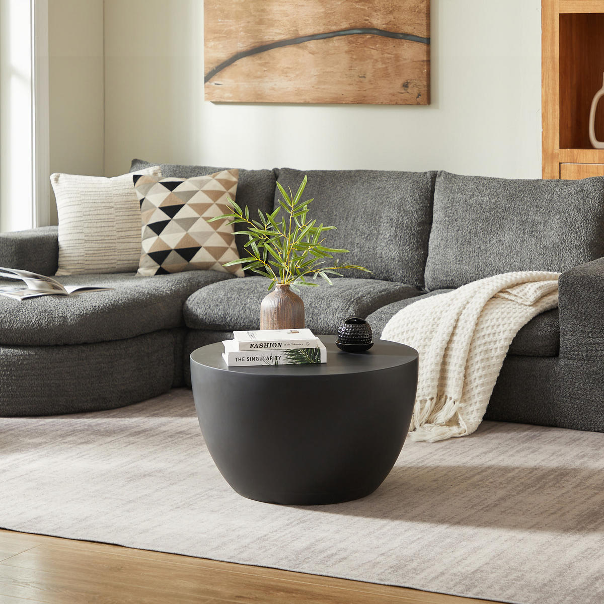 COUCHTISCH Rund Schwarz 64 x 64 x 38 cm - Schwarz, Metall (64/64/38.5cm) - Nordlys