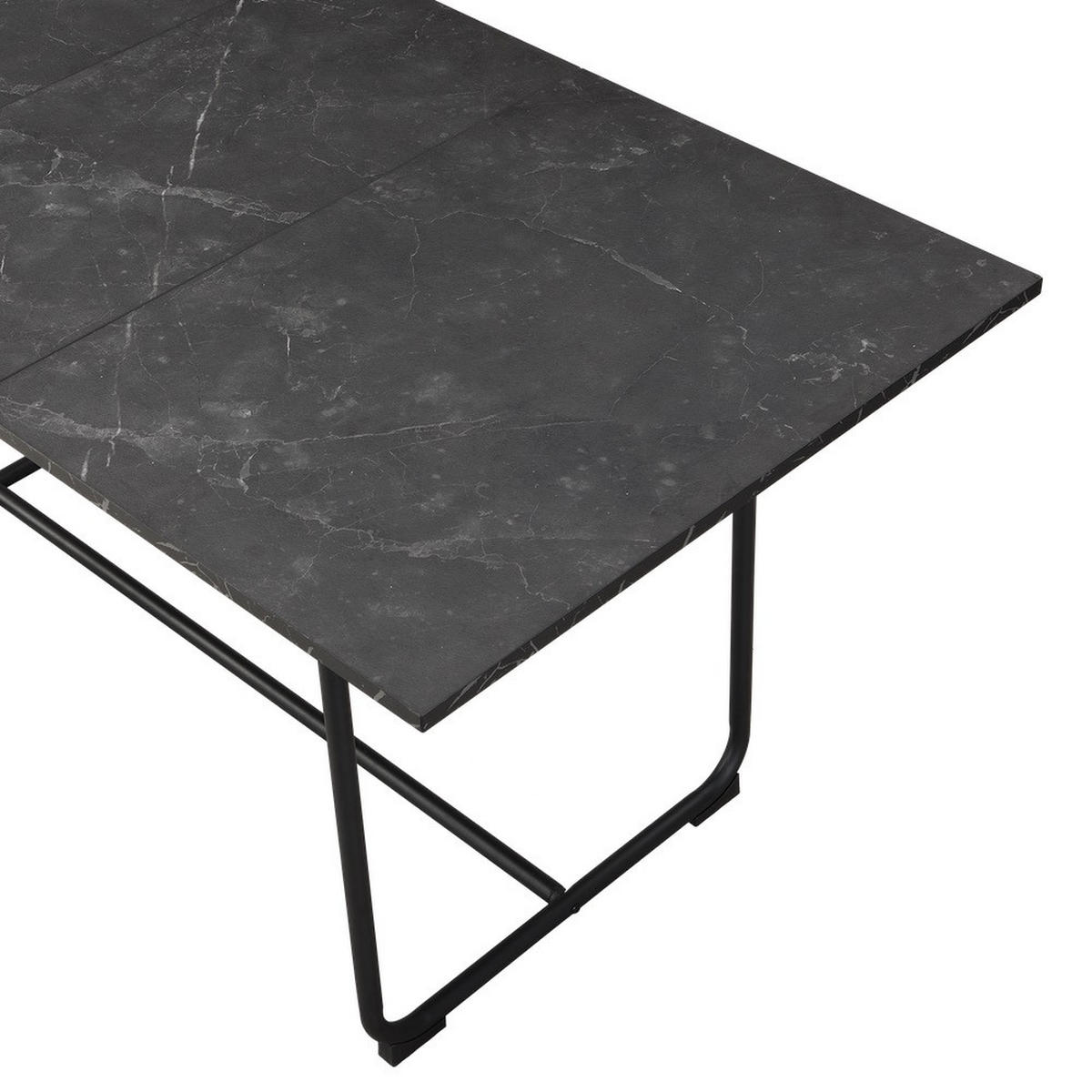 ESSTISCH PIUS 120-160/80/76 cm - Schwarz, Holzwerkstoff/Metall (120/80/76cm) - B&D Home