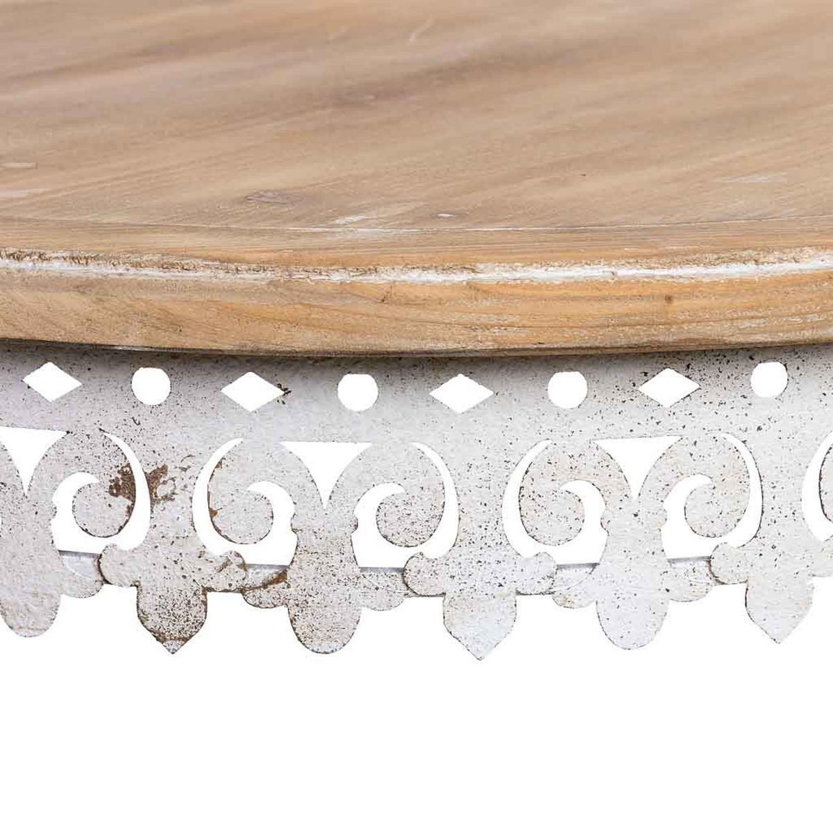 BEISTELLTISCH aus Metall und Holz, 75x80cm - Weiß, Holz (75/75/80cm) - Wanderlust