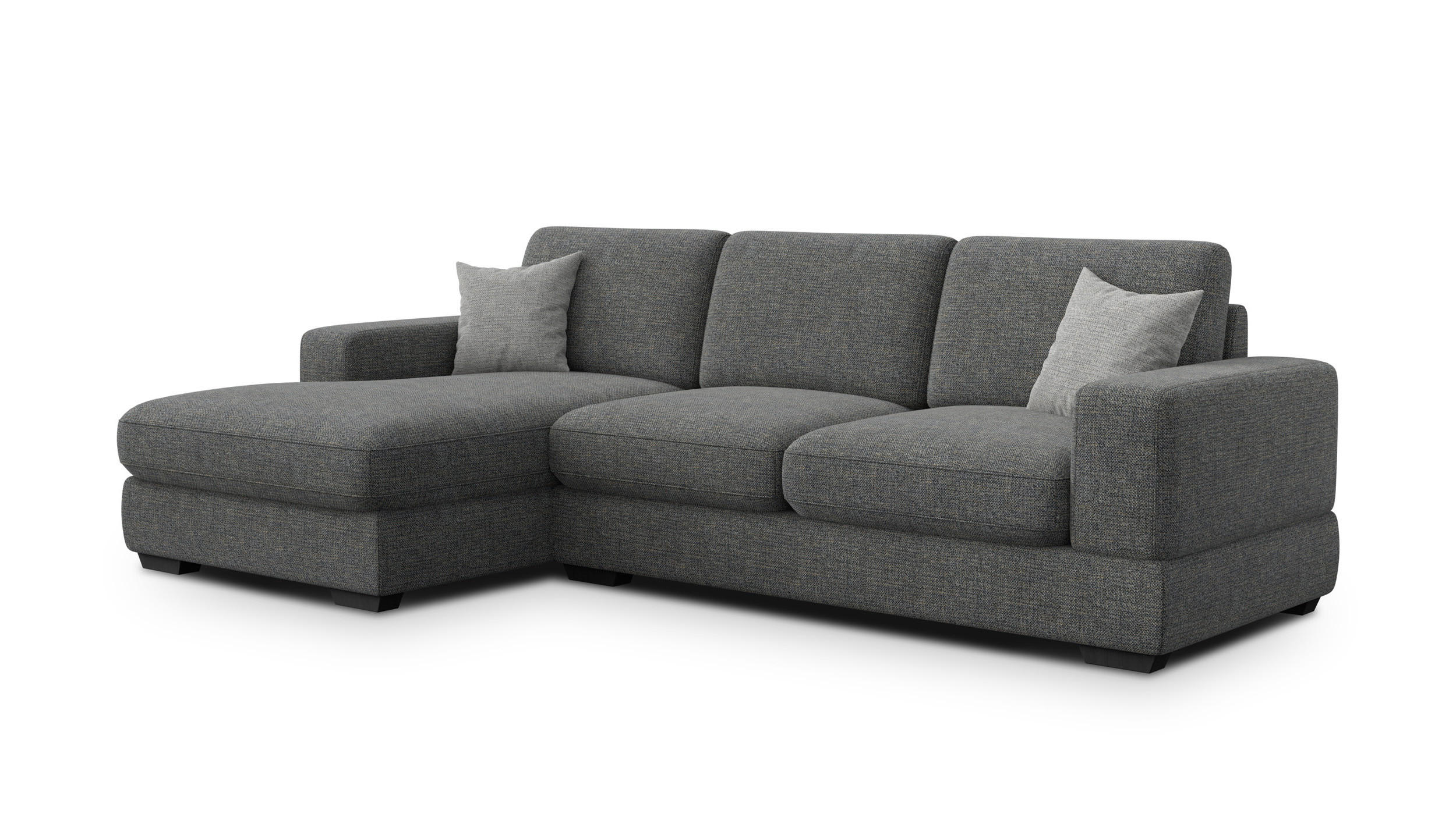 ECKSOFA OTTO 4-Sitzer, anthracit - Schwarz/Grau, Holz/Textil (279/159cm) - Courtois Laville