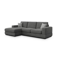 ECKSOFA OTTO 4-Sitzer, anthracit - Schwarz/Grau, Holz/Textil (279/159cm) - Courtois Laville