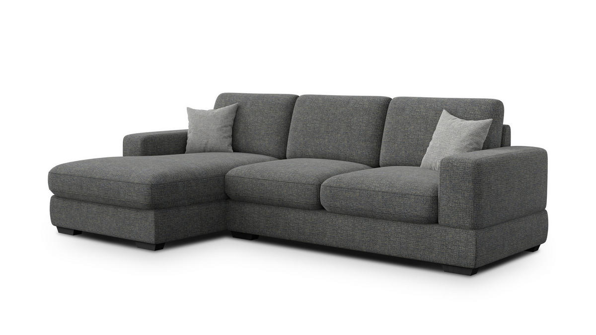 ECKSOFA OTTO 4-Sitzer, anthracit - Schwarz/Grau, Holz/Textil (279/159cm) - Courtois Laville