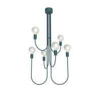 DECKENLEUCHTE America - Blau, Metall (60/60/115cm) - Lumicom