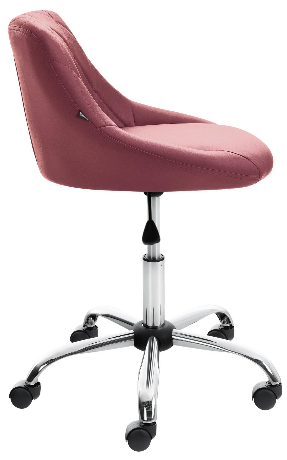 HOCKER Lederlook bordeauxrot - Chromfarben/Bordeaux, Textil/Metall (47/71/49cm) - CLP