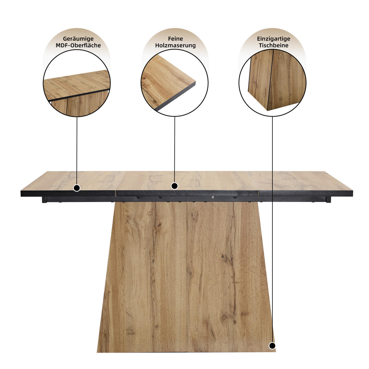 ESSTISCH SET mit 1 Tisch und 6 Stühlen im Retro-Stil - Braun, Holzwerkstoff/Textil (138.5/75/80cm) - Urban Meuble