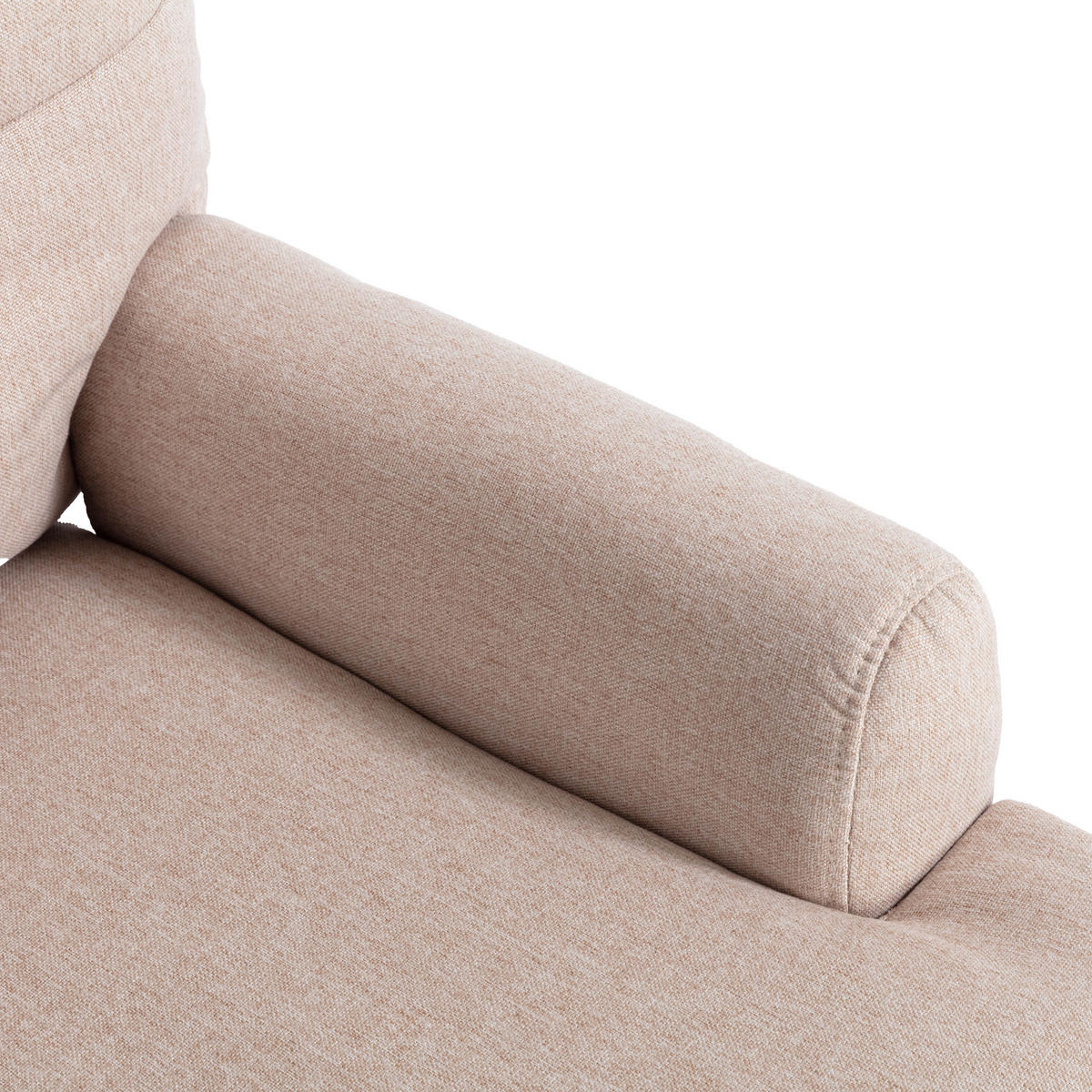 RELAXSESSEL Stoff Beige mit Fußhocker, Seitentasche und verstellbarer Rückenlehne - Beige, Holzwerkstoff/Textil (66/96.5/60cm) - WISHDOR
