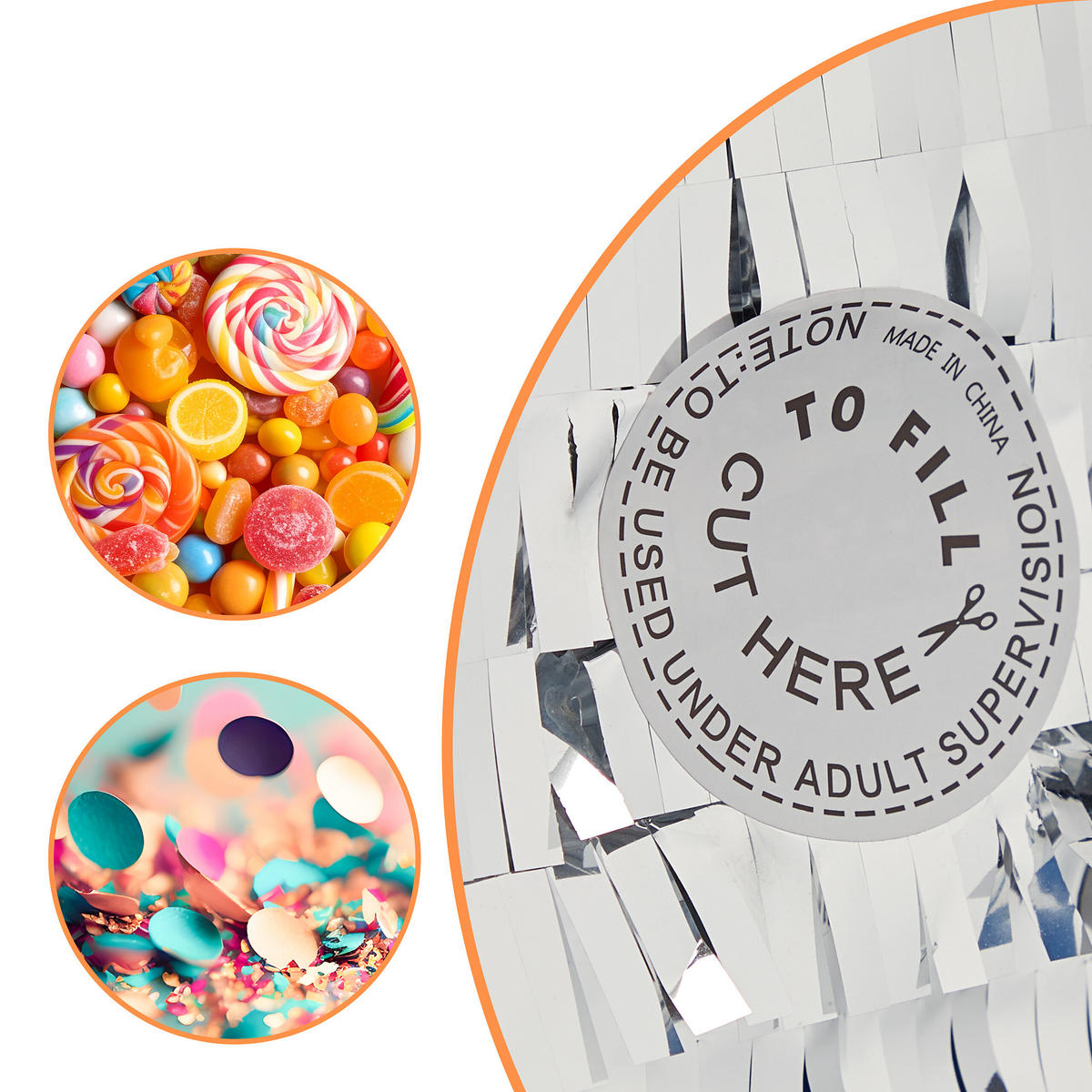 PINATA - Multicolor, Papier/Wellpappe (30/40/9cm) - Relaxdays