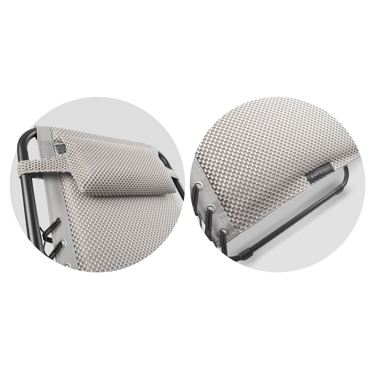 GARTEN-RELAXSESSEL Klappbarer mit Kissen, Grau - Grau, Metall (60/107/160cm)