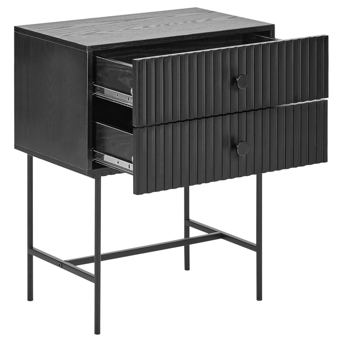 NACHTTISCH Schwarz Coventry - Schwarz, Holzwerkstoff (48/59/32cm) - Beliani