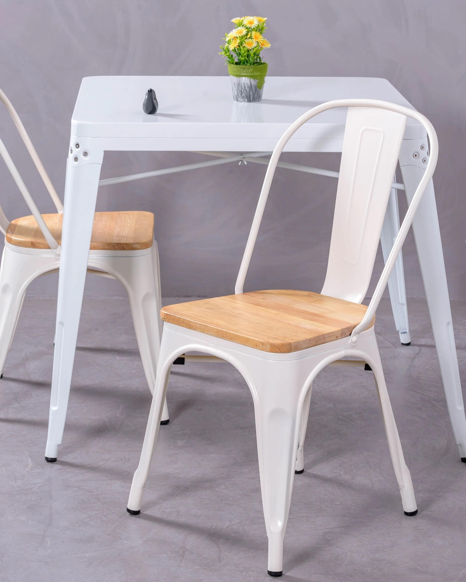 STÜHL-SET 4 Stück Metall Weiß - Weiß, Metall (44/83/53cm) - Nest Dream