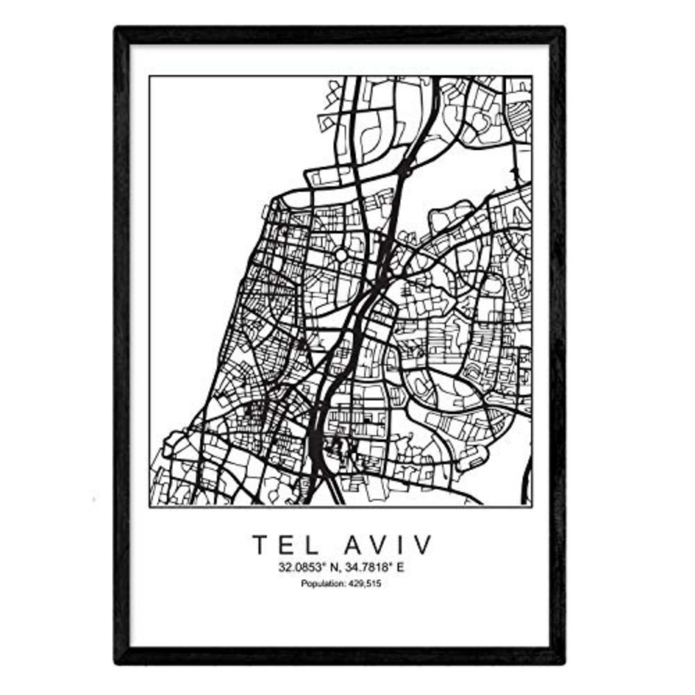 POSTER Tel Aviv Skandinavischen Stil A4 Rahmenlos - Klar, Papier (29.7/5/21cm) - Nacnic