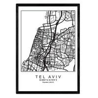 POSTER Tel Aviv Skandinavischen Stil A4 Rahmenlos - Klar, Papier (29.7/5/21cm) - Nacnic