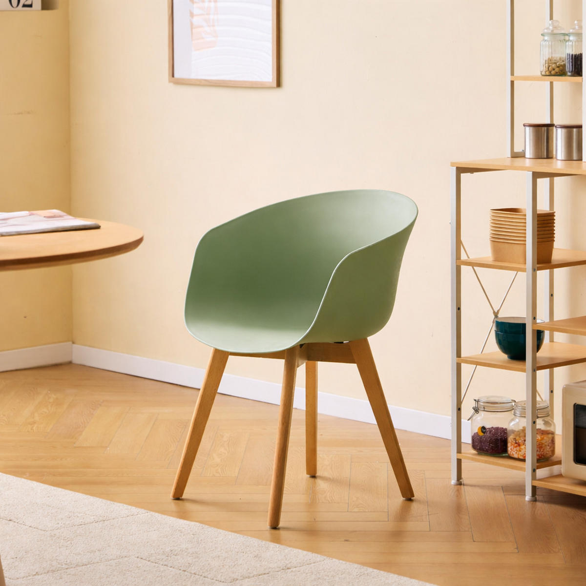 STUHL 4er-Set Polypropylen Grün - Grün, Kunststoff (55/76/56cm) - Nordlys