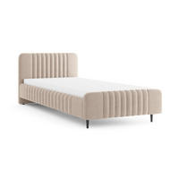 POLSTERBETT AURO 12 120/200 cm in Velours Beige - Beige, Holzwerkstoff (120/200cm) - Deine Möbel 24