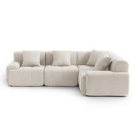 ECKSOFA Chenille Elfenbeinweiß - Creme, Textil (260/185cm) - MILYsofa