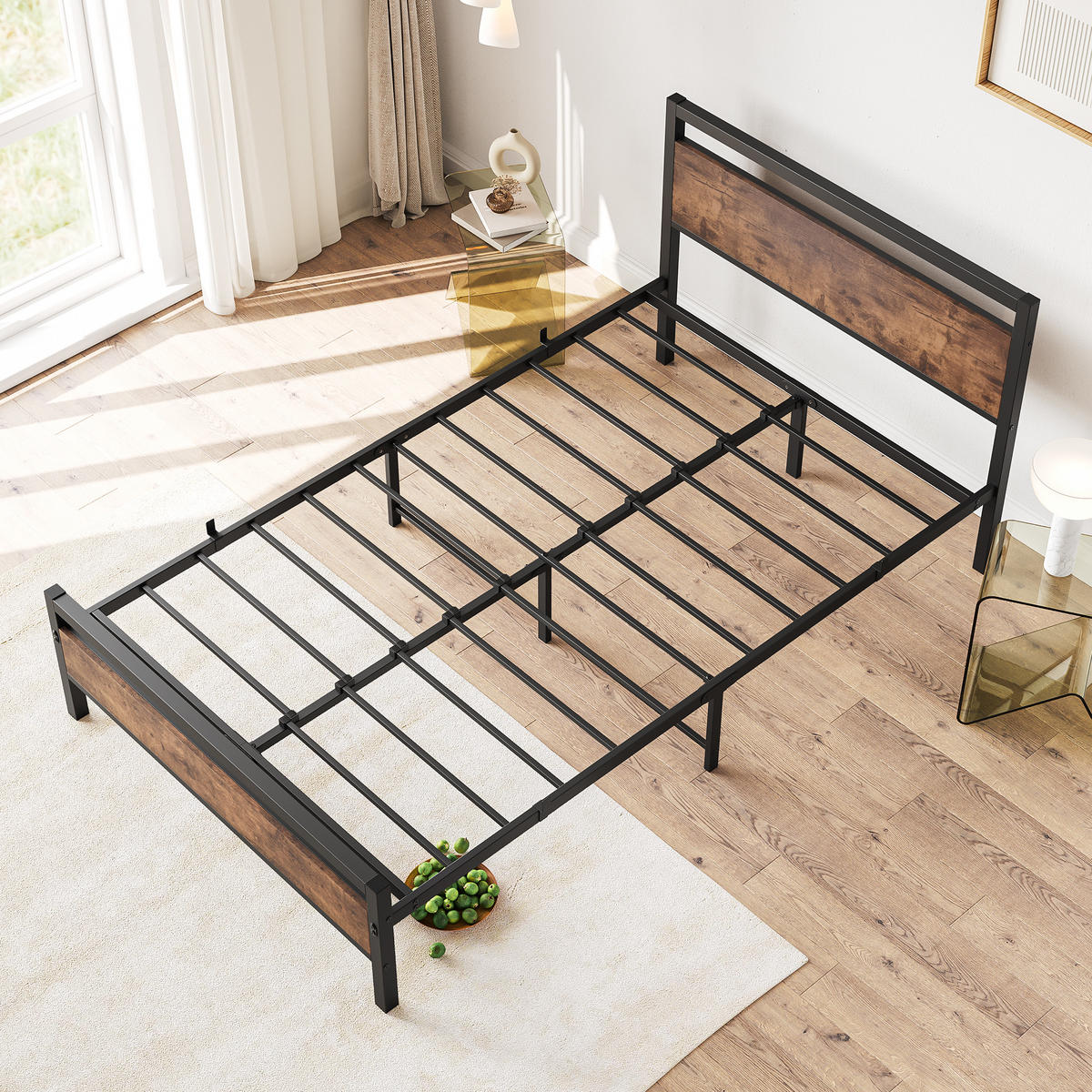 METALLBETT 120/200 cm DE-33024 mit Lattenrost und Stauraum Braun - Braun, Metall (120/200cm) - ComfortXL