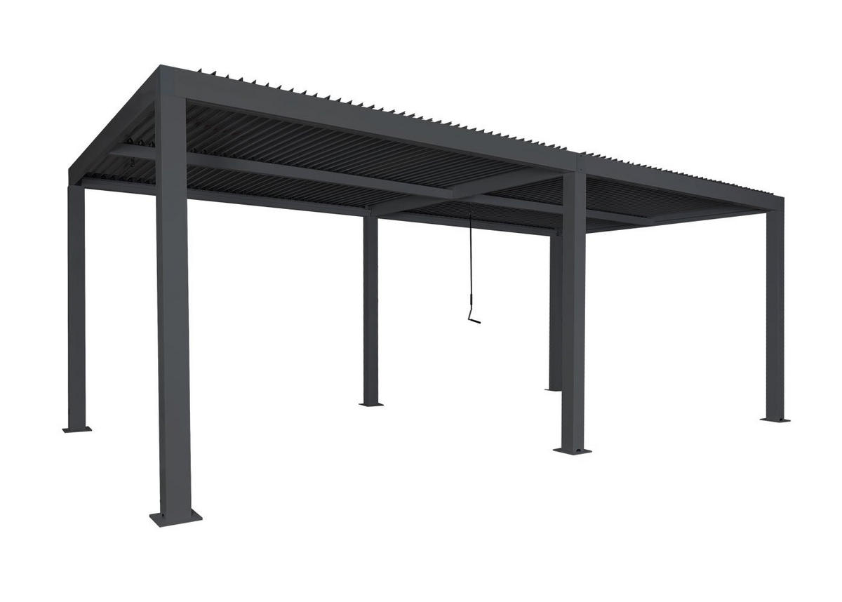 CARPORT HxBxT 220x583x301cm 11cm-Aluminium-Gestell Regenrinne sturmfest 3x6m Anthrazit - Anthrazit, Metall (583/220/301cm) - PROREGAL