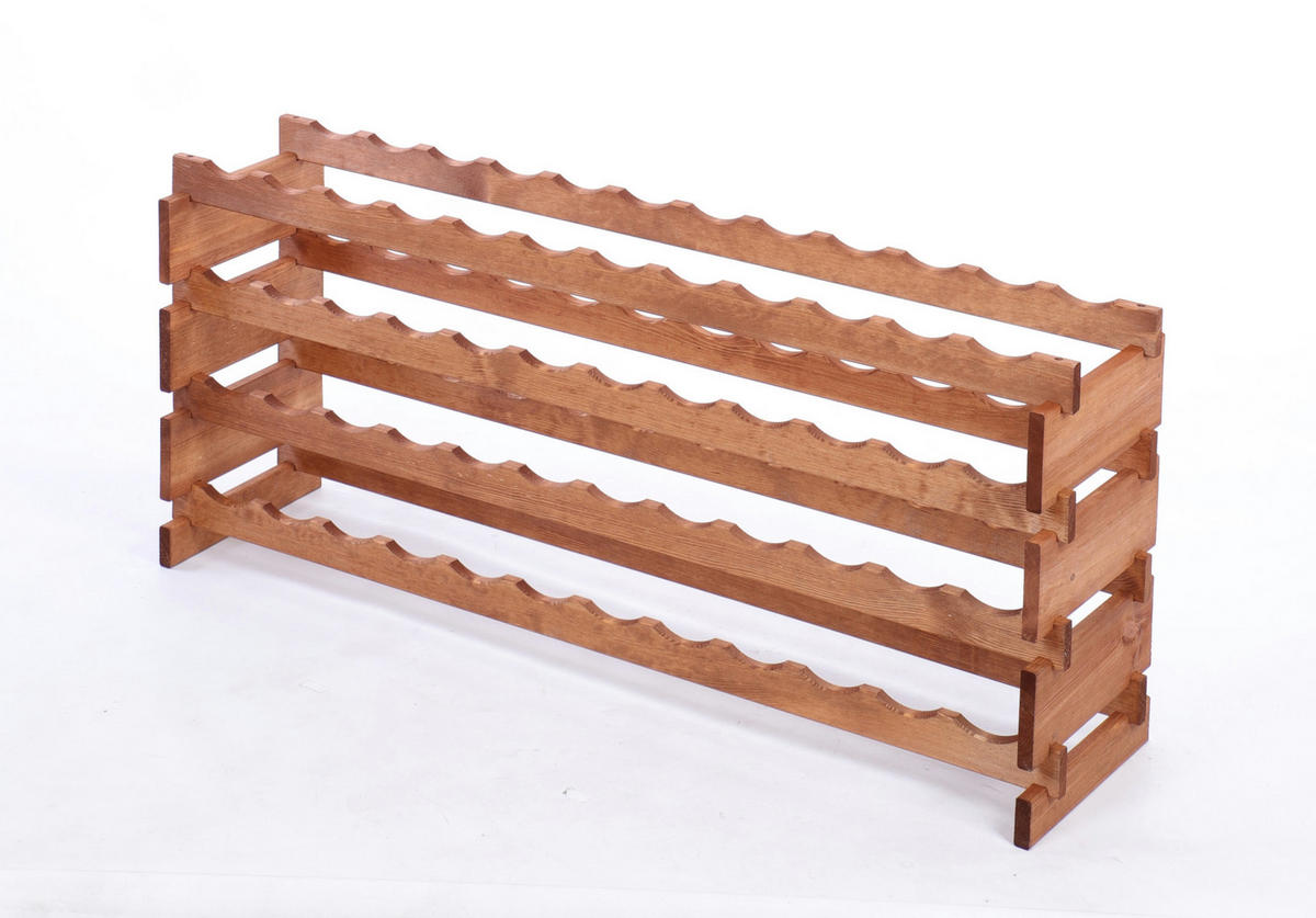 WEINREGAL VINOTECA FLEX PRO HxBxT 51x123x28cm 48 Flaschen auf 4 Ebenen Braun geölt - Braun, Holz (123/51/28cm) - PROREGAL