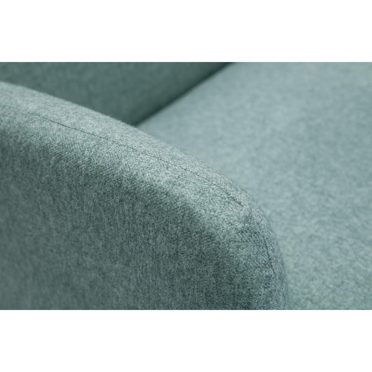 SOFA 2-Sitzer GrÙngrauer Stoff Helles Holz ISKO - Blaugrau, Textil (131/81/76.5cm) - Miliboo