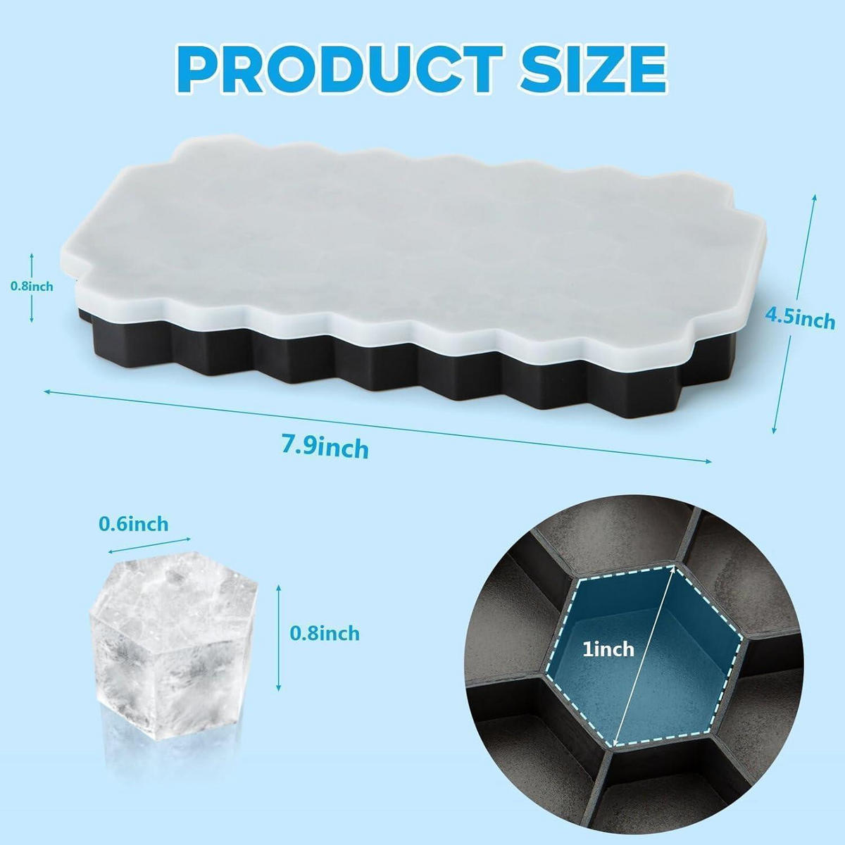 EISWÜRFELFORM 2er-Set Silikon mit Deckel Schwarz - Schwarz, Kunststoff (13/5/21cm)