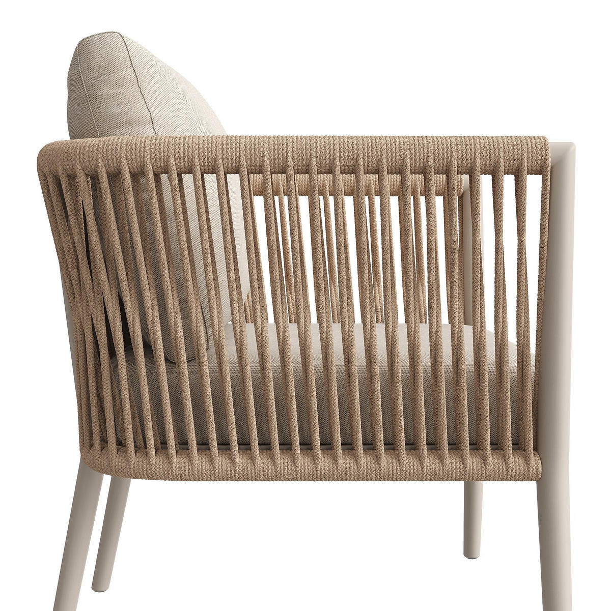 GARTENLOUNGE-SET 114,5/61/67 cm beige aus Metall und Olefin modular - Beige, Metall - OKWISH