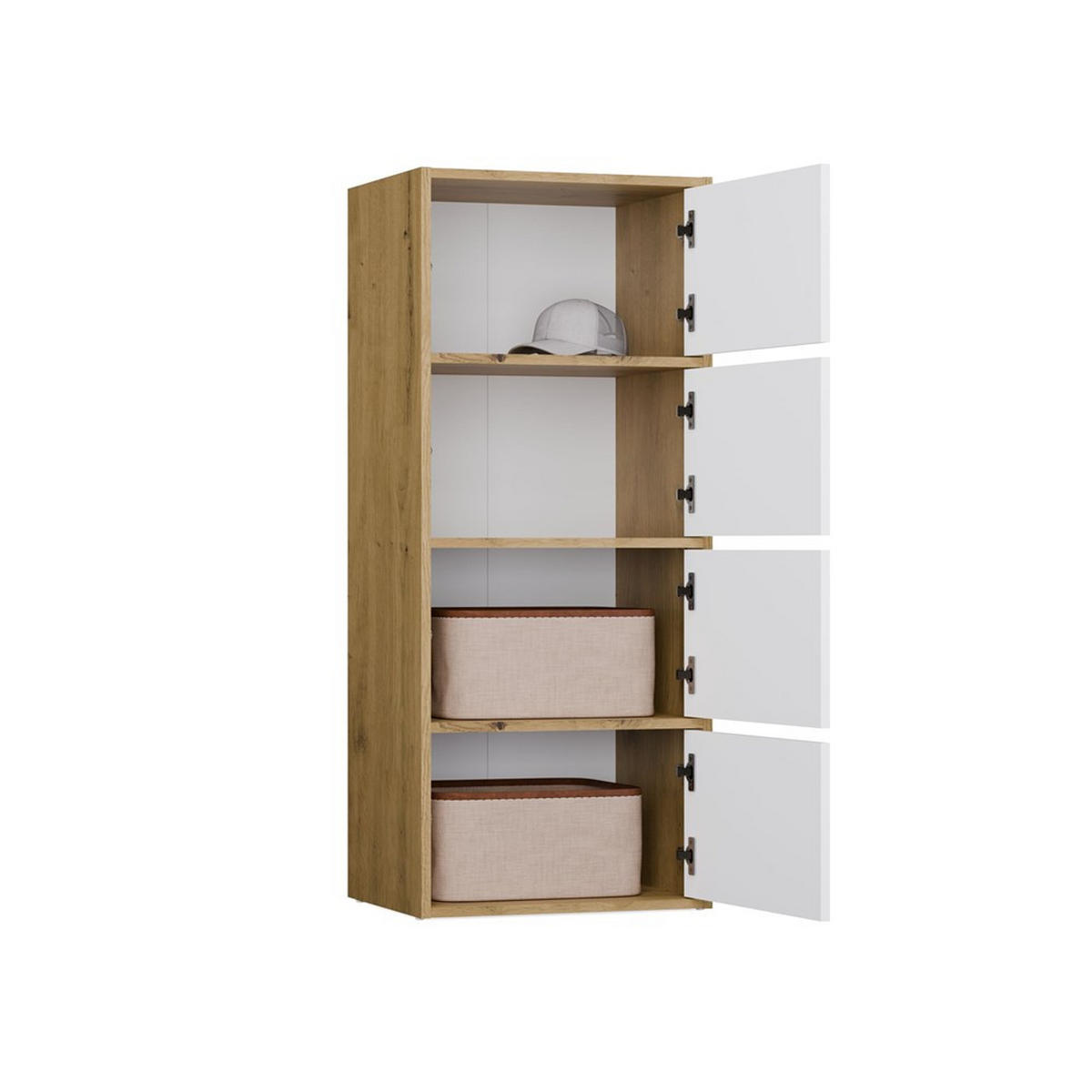 KOMMODE Artisan, Weiß 50/119/40 - Weiß/Eiche Artisan, Holzwerkstoff (50/119/40cm) - RAUMHIRSCH FURNITURE