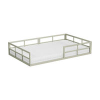 BODENBETT AUS METALL Minno Greige 120x200 mit Matratze - Greige, Metall - VitaliSpa